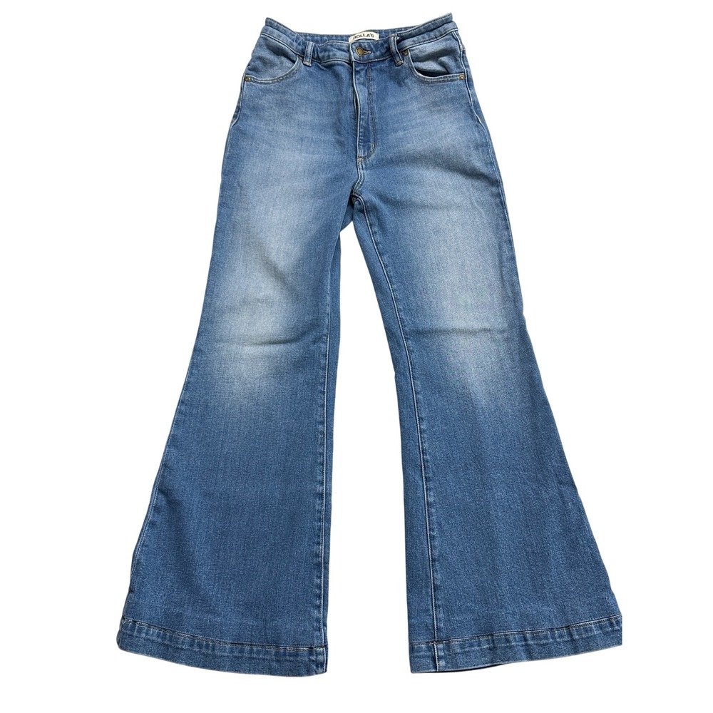 Rolla's Eastcoast Flare High Rise Blue Denim Jeans Size 30 Aussie 12